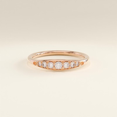 1.36CT Round Cut Moissanite Wedding Band In S925 Silver - 14K Yellow Gold Plated